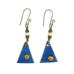 Enamel Triangle Earrings