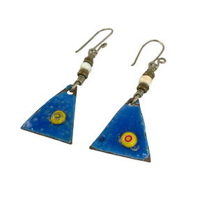 Enamel Triangle Earrings