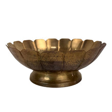 Load image into Gallery viewer, Brass Footed Lotus Bowl