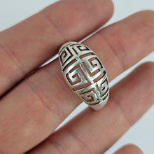 Load image into Gallery viewer, Sterling Greek Key Cutout Ring