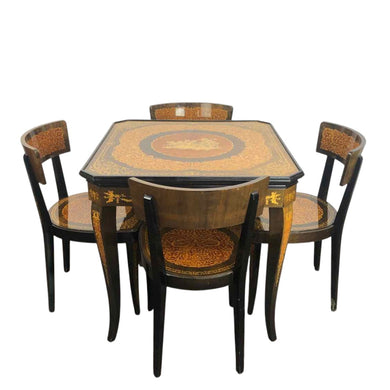 Italian Inlaid Game Table Set