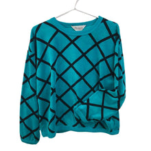 Load image into Gallery viewer, Teal &amp; Black Velour Sweatshirt