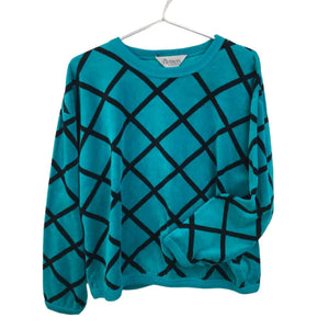 Teal & Black Velour Sweatshirt