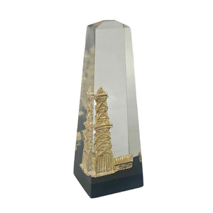 Lucite & Gold Metal Oil Rig