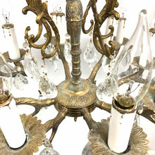 Load image into Gallery viewer, Brass &amp; Crystal Chandelier