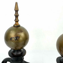 Load image into Gallery viewer, Brass &amp; Iron Andirons