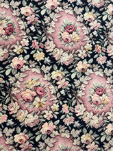Load image into Gallery viewer, Black Floral 1930s Rug