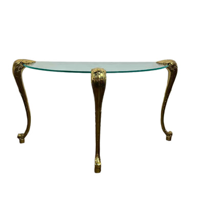 Brass Demilune Sofa Table