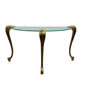 Brass Demilune Sofa Table