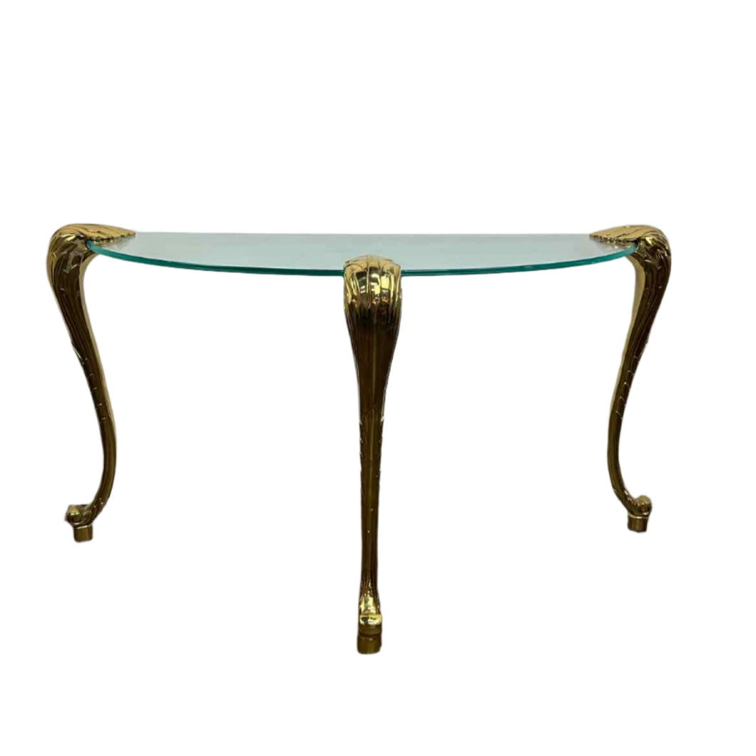 Brass Demilune Sofa Table