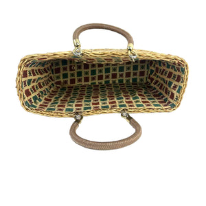 Vinyl Coated Wicker Purse
