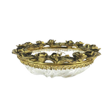 Load image into Gallery viewer, Gold Filigree Roses Bowl