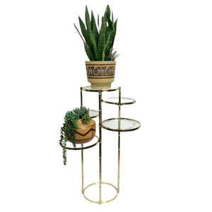 Gold Faux Bamboo Plant Stand