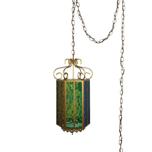 Gold Metal & Glass Pendant