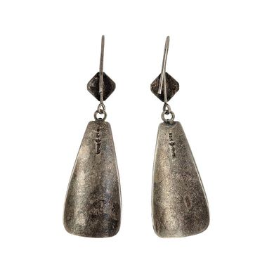 Stamped Sterling Drop Earrings