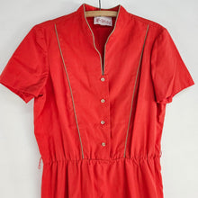 Load image into Gallery viewer, Red &amp; Tan Mid-Century Dress