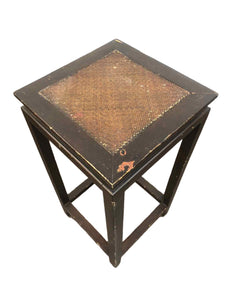 Wood Cane Pedestal Table