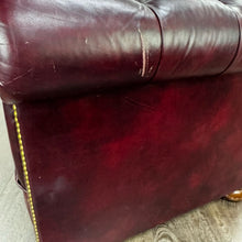 Load image into Gallery viewer, Burgundy Leather Chesterfield Sofa