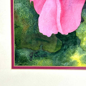 Pink Hibiscus Watercolor Painting