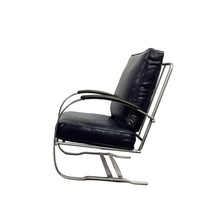 Load image into Gallery viewer, Chrome &amp; Navy 1930s Chair
