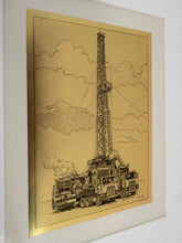 Load image into Gallery viewer, Gold Oil &amp; Gas Rig Print