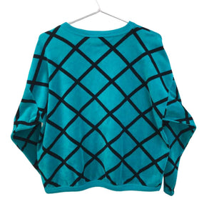 Teal & Black Velour Sweatshirt