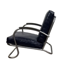 Load image into Gallery viewer, Chrome &amp; Navy 1930s Chair