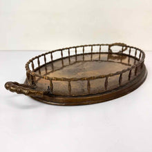 Load image into Gallery viewer, Large Brass Faux Bamboo Tray