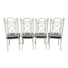 Load image into Gallery viewer, White Faux Bamboo Metal Chairs