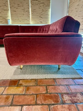 Load image into Gallery viewer, Modern Maroon Velvet Sofa
