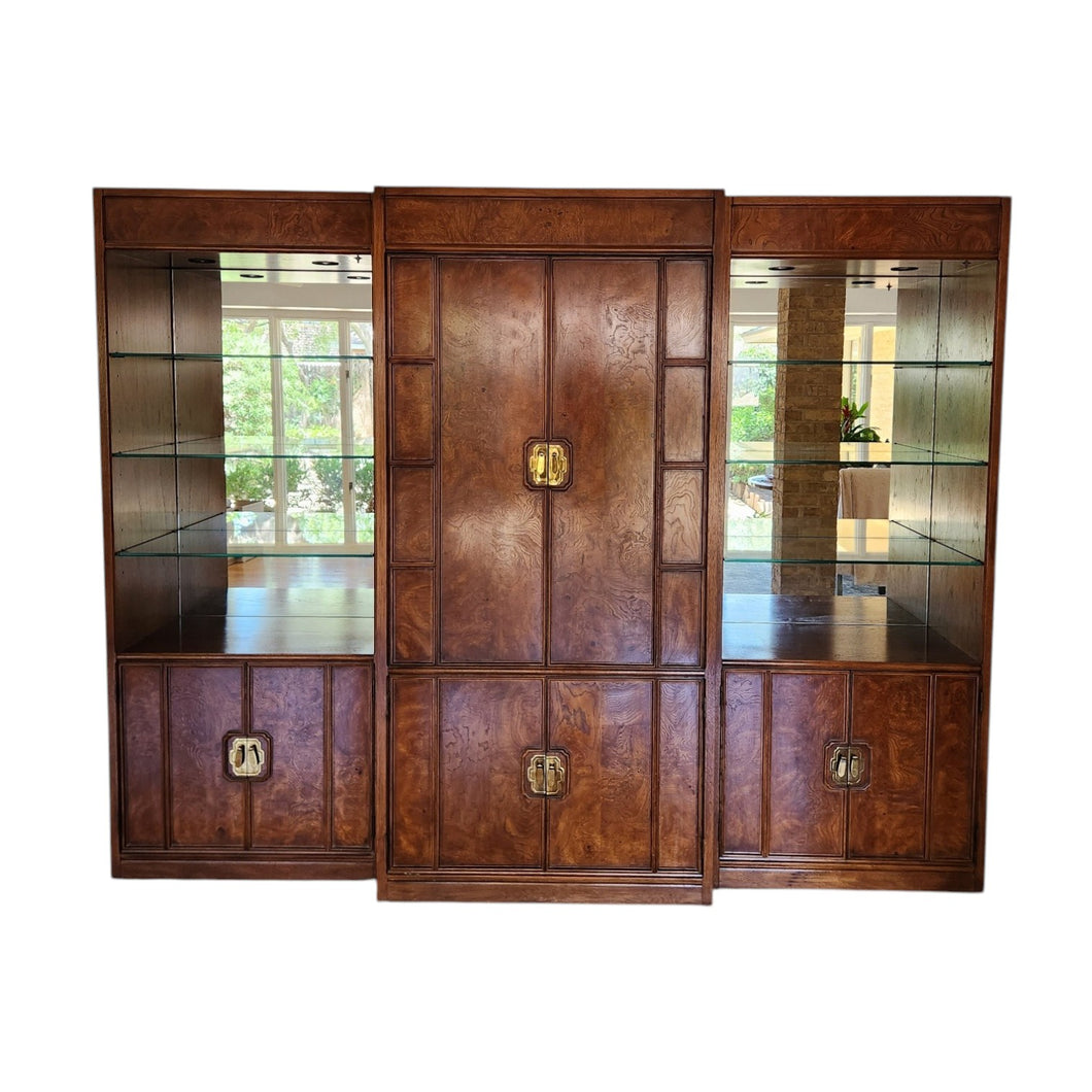 Chinoiserie Burl Wall Unit