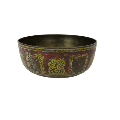 Pink & Yellow Brass Bowl