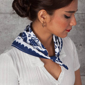 Navy & White Timber Bandana