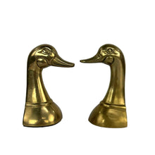 Load image into Gallery viewer, Brass Duck Head Bookends