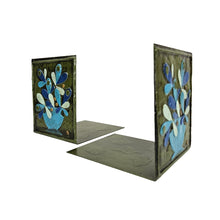 Load image into Gallery viewer, Blue &amp; Green Floral Bookends