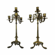 Load image into Gallery viewer, Brass Claw Foot Candleholders