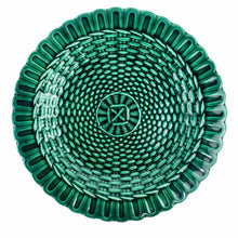 Load image into Gallery viewer, Green Majolica Basketweave Plate