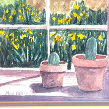 Load image into Gallery viewer, Floral Window Watercolor Scene