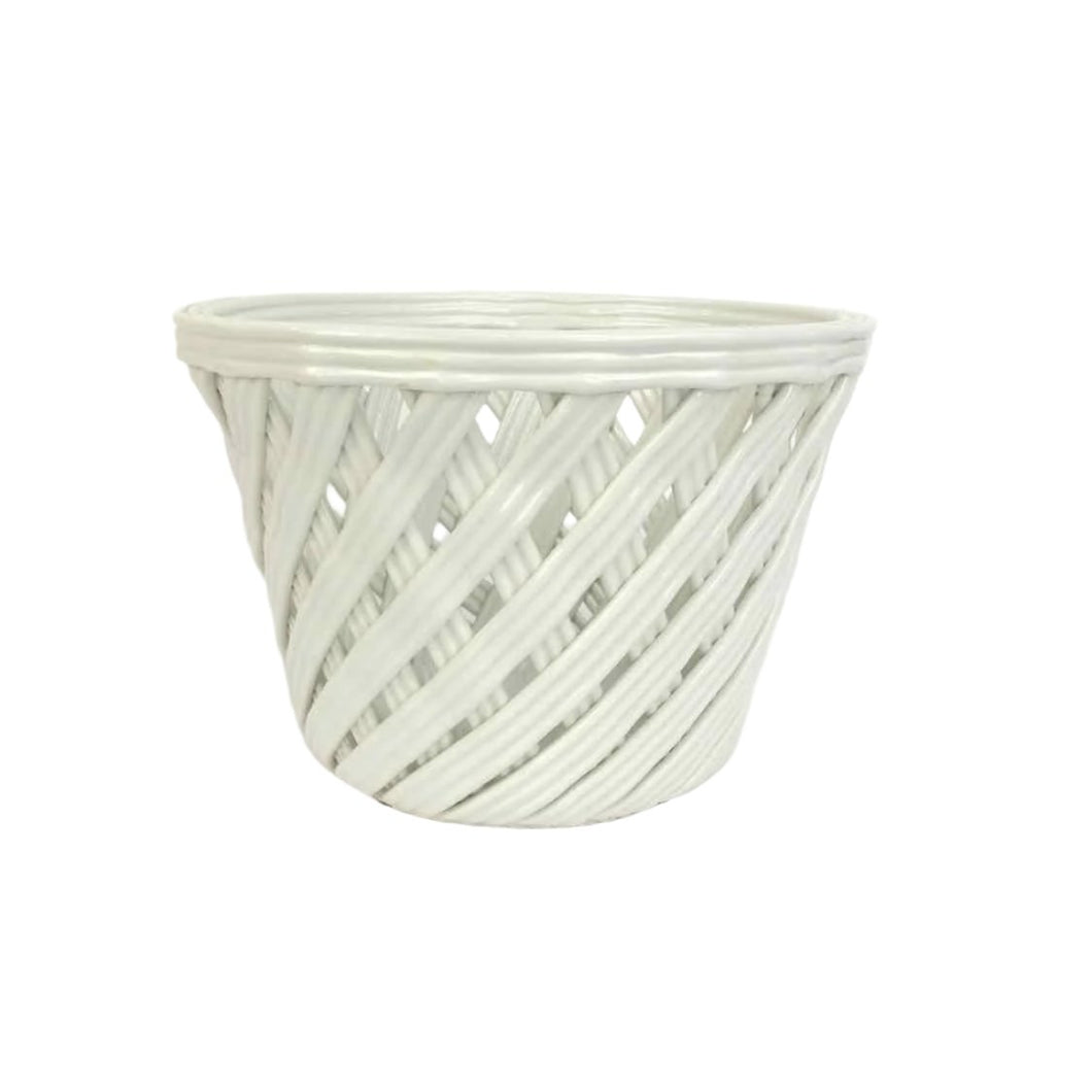 white woven planter Italian Woven Pottery Planter – Found Furnishings