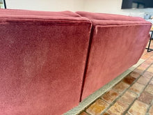 Load image into Gallery viewer, Modern Maroon Velvet Sofa