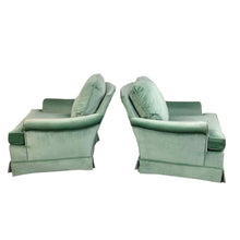 Load image into Gallery viewer, Blue Velvet Chairs &amp; Ottoman