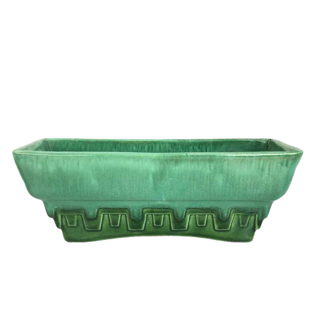 Green Geometric Pottery Planter