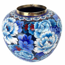 Load image into Gallery viewer, Blue Floral Cloisonne Jar