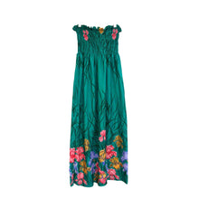 Load image into Gallery viewer, Green Floral Strapless Dress