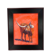 Load image into Gallery viewer, Longhorn on Red Painting