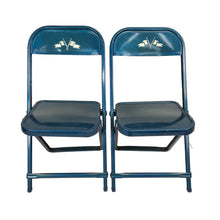 Load image into Gallery viewer, Blue Metal Folding Chairs