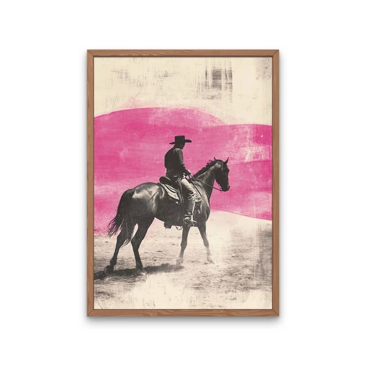 Pink Cowboy Horse Print