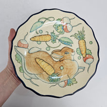 Load image into Gallery viewer, Rabbit &amp; Veggies Pottery Plate
