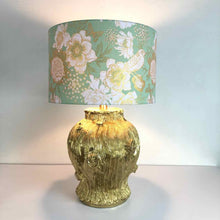 Load image into Gallery viewer, Gold Faux Wood Lamp