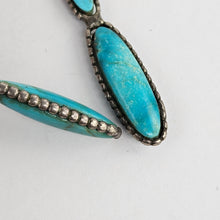 Load image into Gallery viewer, Long Sterling &amp; Turquoise Earrings